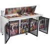 image:imageVEVOR 72 Commercial Refrigerator Sandwich amp Salad Prep Table 20 Cu Ft Stainless Steel Refrigerated Food Prep Station with 3 Doors Frost Free Refrigerator with Lock for Restaurant Bar Store72W with 30 Pans