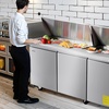 image:imageVEVOR 72 Commercial Refrigerator Sandwich amp Salad Prep Table 20 Cu Ft Stainless Steel Refrigerated Food Prep Station with 3 Doors Frost Free Refrigerator with Lock for Restaurant Bar Store72W with 30 Pans