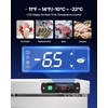 image:imageVEVOR 72 W Commercial Freezer 177 CuFt Worktop Freezers Undercounter with LED Auto Lighting and Lockable Door 3 Doors Food Freezing Prep Worktable Stainless Steel Prep Frozen Table with Casters