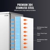 image:imageVEVOR 80 L Blast Chiller 3 Trays Commercial Flash Freezers lt3168Fgt 4 Modes Chest Shock Frozen 304 Stainless Steel Flash Freezer 360 Defrost Blast Chiller with Casters for Seafood Ice Cream370L