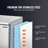 image:imageVEVOR 80 L Blast Chiller 3 Trays Commercial Flash Freezers lt3168Fgt 4 Modes Chest Shock Frozen 304 Stainless Steel Flash Freezer 360 Defrost Blast Chiller with Casters for Seafood Ice Cream80L