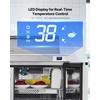 image:imageVEVOR Chef Base Refrigerator 52 W Commercial Chef Bases Worktop Refrigerators 2Drawer Under Counter Fridge with 8 Pans Stainless Steel HeavyDuty Refrigerated Base Invisible Door Handle48W with 18 Pans