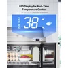 image:imageVEVOR Chef Base Refrigerator 52 W Commercial Chef Bases Worktop Refrigerators 2Drawer Under Counter Fridge with 8 Pans Stainless Steel HeavyDuty Refrigerated Base Invisible Door Handle28W with 8 Pans