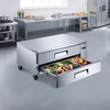 image:imageVEVOR Chef Base Refrigerator 52 W Commercial Chef Bases Worktop Refrigerators 2Drawer Under Counter Fridge with 8 Pans Stainless Steel HeavyDuty Refrigerated Base Invisible Door Handle52 W Chief Base With 2 Drawers
