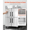 image:imageVEVOR Commercial Refrigerator and Freezer Combo 48 W 31 CuFt Stainless Steel Upright FreezerRefrigerator with 4 Doors AutoDefrost 6 Adjustable Shelves UL Certified