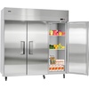 image:imageVEVOR Commercial Refrigerator and Freezer Combo 48 W 32 CuFt Stainless Steel Upright RefrigeratorFreezer with Double Doors AutoDefrost 6 Adjustable Shelves UL Certified72W 52 Cuft Three DoorsRefrigerator