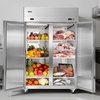 image:imageVEVOR Commercial Refrigerator and Freezer Combo 48 W 32 CuFt Stainless Steel Upright RefrigeratorFreezer with Double Doors AutoDefrost 6 Adjustable Shelves UL Certified48W 32 Cuft Double DoorsCombo