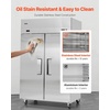 image:imageVEVOR Commercial Refrigerator and Freezer Combo 48 W 32 CuFt Stainless Steel Upright RefrigeratorFreezer with Double Doors AutoDefrost 6 Adjustable Shelves UL Certified48W 32 Cuft Double DoorsCombo