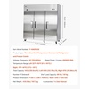 image:imageVEVOR Commercial Refrigerator and Freezer Combo 48 W 32 CuFt Stainless Steel Upright RefrigeratorFreezer with Double Doors AutoDefrost 6 Adjustable Shelves UL Certified72W 51 Cuft Three DoorsCombo