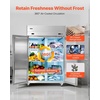image:imageVEVOR Commercial Refrigerator and Freezer Combo 48 W 32 CuFt Stainless Steel Upright RefrigeratorFreezer with Double Doors AutoDefrost 6 Adjustable Shelves UL Certified48W 32 Cuft Double DoorsCombo