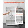 image:imageVEVOR Commercial Refrigerator and Freezer Combo 48 W 32 CuFt Stainless Steel Upright RefrigeratorFreezer with Double Doors AutoDefrost 6 Adjustable Shelves UL Certified48W 33 Cuft Double DoorsFreezer