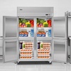 image:imageVEVOR Commercial Refrigerator and Freezer Combo 48 W 32 CuFt Stainless Steel Upright RefrigeratorFreezer with Double Doors AutoDefrost 6 Adjustable Shelves UL Certified48W 32 Cuft 4 DoorsRefrigerator
