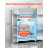 image:imageVEVOR Commercial Refrigerator and Freezer Combo 48 W 32 CuFt Stainless Steel Upright RefrigeratorFreezer with Double Doors AutoDefrost 6 Adjustable Shelves UL Certified48W 33 Cuft Double DoorsRefrigerator