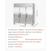 image:imageVEVOR Commercial Refrigerator and Freezer Combo 48 W 32 CuFt Stainless Steel Upright RefrigeratorFreezer with Double Doors AutoDefrost 6 Adjustable Shelves UL Certified72W 52 Cuft Three DoorsRefrigerator