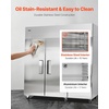 image:imageVEVOR Commercial Refrigerator and Freezer Combo 48 W 32 CuFt Stainless Steel Upright RefrigeratorFreezer with Double Doors AutoDefrost 6 Adjustable Shelves UL Certified72W 52 Cuft Three DoorsFreezer