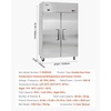 image:imageVEVOR Commercial Refrigerator and Freezer Combo 48 W 32 CuFt Stainless Steel Upright RefrigeratorFreezer with Double Doors AutoDefrost 6 Adjustable Shelves UL Certified48W 32 Cuft Double DoorsCombo