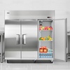 image:imageVEVOR Commercial Refrigerator and Freezer Combo 48 W 32 CuFt Stainless Steel Upright RefrigeratorFreezer with Double Doors AutoDefrost 6 Adjustable Shelves UL Certified72W 52 Cuft Three DoorsRefrigerator