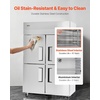 image:imageVEVOR Commercial Refrigerator and Freezer Combo 48 W 32 CuFt Stainless Steel Upright RefrigeratorFreezer with Double Doors AutoDefrost 6 Adjustable Shelves UL Certified48W 32 Cuft 4 DoorsRefrigerator