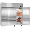 image:imageVEVOR Commercial Refrigerator and Freezer Combo 48 W 32 CuFt Stainless Steel Upright RefrigeratorFreezer with Double Doors AutoDefrost 6 Adjustable Shelves UL Certified72W 52 Cuft Three DoorsFreezer
