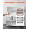 image:imageVEVOR Commercial Refrigerator and Freezer Combo 48 W 32 CuFt Stainless Steel Upright RefrigeratorFreezer with Double Doors AutoDefrost 6 Adjustable Shelves UL Certified72W 52 Cuft Three DoorsRefrigerator