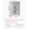 image:imageVEVOR Commercial Refrigerator and Freezer Combo 48 W 32 CuFt Stainless Steel Upright RefrigeratorFreezer with Double Doors AutoDefrost 6 Adjustable Shelves UL Certified48W 33 Cuft 4 DoorsFreezer