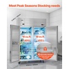 image:imageVEVOR Commercial Refrigerator and Freezer Combo 48 W 32 CuFt Stainless Steel Upright RefrigeratorFreezer with Double Doors AutoDefrost 6 Adjustable Shelves UL Certified48W 32 Cuft Double DoorsCombo