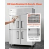 image:imageVEVOR Commercial Refrigerator and Freezer Combo 48 W 32 CuFt Stainless Steel Upright RefrigeratorFreezer with Double Doors AutoDefrost 6 Adjustable Shelves UL Certified48W 33 Cuft 4 DoorsFreezer