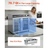 image:imageVEVOR Electric Hot Box Food Warmer 8Tier Commercial Warming Cabinet with Water Tray SingleDoor and Adjustable Shelves Stainless Steel Food Warmer Cabinet for Restaurant Kitchen Pizza Chicken4 Tier2 Transparent Doors
