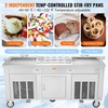 image:imageVEVOR Fried Ice Cream Roll Machine Stainless Steel Commercial Rolled Ice Cream Maker with Compressor and 4 Scrapers2Pcs 177 x 177 Square StirFried Ice Cream Pans for Frozen YogurtIce Cream2100Wdouble pans