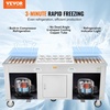 image:imageVEVOR Fried Ice Cream Roll Machine Stainless Steel Commercial Rolled Ice Cream Maker with Compressor and 4 Scrapers2Pcs 177 x 177 Square StirFried Ice Cream Pans for Frozen YogurtIce Cream2100Wdouble pans