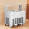 image:imageVEVOR Fried Ice Cream Roll Machine Stainless Steel Commercial Rolled Ice Cream Maker with Compressor and 4 Scrapers2Pcs 177 x 177 Square StirFried Ice Cream Pans for Frozen YogurtIce Cream1750Wdouble pans