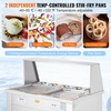 image:imageVEVOR Fried Ice Cream Roll Machine Stainless Steel Commercial Rolled Ice Cream Maker with Compressor and 4 Scrapers2Pcs 177 x 177 Square StirFried Ice Cream Pans for Frozen YogurtIce Cream1750Wdouble pans
