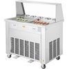 image:imageVEVOR Fried Ice Cream Roll Machine Stainless Steel Commercial Rolled Ice Cream Maker with Compressor and 4 Scrapers2Pcs 177 x 177 Square StirFried Ice Cream Pans for Frozen YogurtIce Cream1750Wdouble pans
