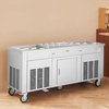 image:imageVEVOR Fried Ice Cream Roll Machine Stainless Steel Commercial Rolled Ice Cream Maker with Compressor and 4 Scrapers2Pcs 177 x 177 Square StirFried Ice Cream Pans for Frozen YogurtIce Cream2100Wdouble pans