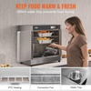 image:imageVEVOR Hot Box Food Warmer 4Tier Concession Warmer with Water Tray 4 Pans Glass Doubledoor and Adjustable Shelves Stainless Steel Food Warmer Cabinet Ideal for Storing Pizza Chicken Restaurant