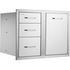 image:imageVEVOR Outdoor Kitchen Door Drawer Combo 295W x 226H x 217D Access DoorTriple Drawers with Propane Drawer and Adjustable Garbage Ring Perfect for BBQ Island Patio Grill Station
