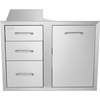 image:imageVEVOR Outdoor Kitchen Door Drawer Combo 295W x 226H x 217D Access DoorTriple Drawers with Propane Drawer and Adjustable Garbage Ring Perfect for BBQ Island Patio Grill Station