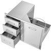 image:imageVEVOR Outdoor Kitchen Door Drawer Combo 295W x 226H x 217D Access DoorTriple Drawers with Propane Drawer and Adjustable Garbage Ring Perfect for BBQ Island Patio Grill Station