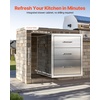 image:imageVEVOR Outdoor Kitchen Drawers 13 W x 205 H x 21 D Flush Mount Double BBQ Access Drawers with Stainless Steel Handle BBQ Island for Outdoor Kitchens or Patio Grill Station1811W x 2323H x 2323D Inch