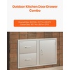 image:imageVEVOR Outdoor Kitchen Drawers 13 W x 205 H x 21 D Flush Mount Double BBQ Access Drawers with Stainless Steel Handle BBQ Island for Outdoor Kitchens or Patio Grill StationDrawerDoor 325W x 217H x 205D Inch