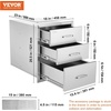 image:imageVEVOR Outdoor Kitchen Drawers 13 W x 205 H x 21 D Flush Mount Double BBQ Access Drawers with Stainless Steel Handle BBQ Island for Outdoor Kitchens or Patio Grill Station18W x 23H x 23D Inch