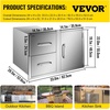 image:imageVEVOR Outdoor Kitchen Drawers 13 W x 205 H x 21 D Flush Mount Double BBQ Access Drawers with Stainless Steel Handle BBQ Island for Outdoor Kitchens or Patio Grill StationDrawerDoor 325W x 22H x 205D Inch