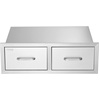 image:imageVEVOR Outdoor Kitchen Drawers 13 W x 205 H x 21 D Flush Mount Double BBQ Access Drawers with Stainless Steel Handle BBQ Island for Outdoor Kitchens or Patio Grill Station30W x 10H x 20D Inch