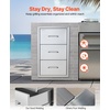 image:imageVEVOR Outdoor Kitchen Drawers 13 W x 205 H x 21 D Flush Mount Double BBQ Access Drawers with Stainless Steel Handle BBQ Island for Outdoor Kitchens or Patio Grill StationTissue 17W x 30H x 21D Inch
