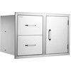 image:imageVEVOR Outdoor Kitchen Drawers 13 W x 205 H x 21 D Flush Mount Double BBQ Access Drawers with Stainless Steel Handle BBQ Island for Outdoor Kitchens or Patio Grill StationDrawerDoor 325W x 217H x 205D Inch