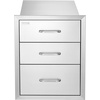 image:imageVEVOR Outdoor Kitchen Drawers 13 W x 205 H x 21 D Flush Mount Double BBQ Access Drawers with Stainless Steel Handle BBQ Island for Outdoor Kitchens or Patio Grill Station18W x 23H x 23D Inch
