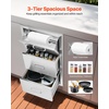 image:imageVEVOR Outdoor Kitchen Drawers 13 W x 205 H x 21 D Flush Mount Double BBQ Access Drawers with Stainless Steel Handle BBQ Island for Outdoor Kitchens or Patio Grill StationTissue 17W x 30H x 21D Inch