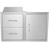 image:imageVEVOR Outdoor Kitchen Drawers 13 W x 205 H x 21 D Flush Mount Double BBQ Access Drawers with Stainless Steel Handle BBQ Island for Outdoor Kitchens or Patio Grill StationDrawerDoor 325W x 217H x 205D Inch