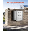 image:imageVEVOR Outdoor Kitchen Drawers 13 W x 205 H x 21 D Flush Mount Double BBQ Access Drawers with Stainless Steel Handle BBQ Island for Outdoor Kitchens or Patio Grill Station16W x 215H x 18D Inch