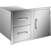 image:imageVEVOR Outdoor Kitchen Drawers 13 W x 205 H x 21 D Flush Mount Double BBQ Access Drawers with Stainless Steel Handle BBQ Island for Outdoor Kitchens or Patio Grill StationDrawerDoor 325W x 22H x 205D Inch